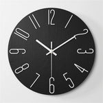 horloge murale moderne quartz aiguille boisée noir blanc minimaliste chambre salon