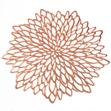 tapis table moderne or argent floral ajouré respectueux environnement silicone élégant set repas fourchette