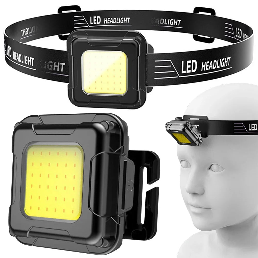 lampe frontale led rechargeable usb clip noir moderne camping pêche randonnée travail