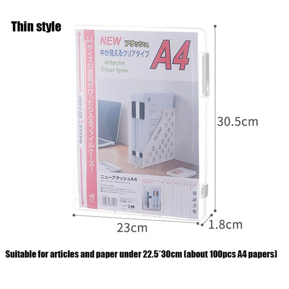 boîte rangement transparente documents clips moderne organisation dossiers a4 a5 plastique durable portable