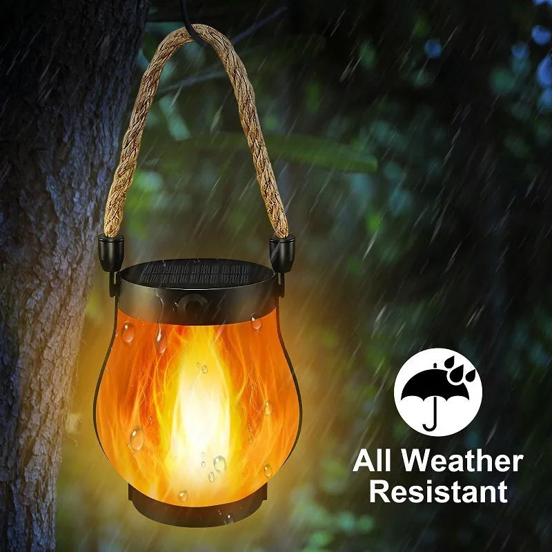 lanterne lumineuse effet flamme led rechargeable solaire moderne camping extérieur