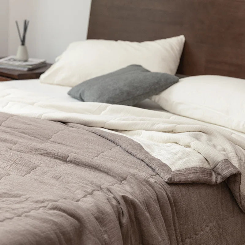 couette coton patchwork été lit double maison lavable blanc rose simple