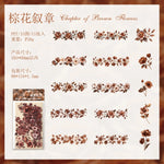 rubans décoratifs floraux vintage adhésifs noirs roses romantiques journal décoration DIY