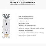 prise électrique moderne places blanc noir 15A 20A vis fixations