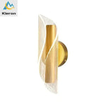 lampe murale moderne blanc doré éclairage cuisine salle manger fixée mur lignes ondulées