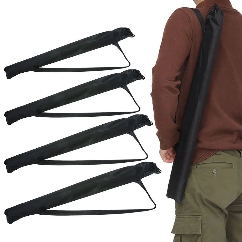 sac rangement polyestère noir pliable multiusage porte bâtons canne pêche parapluie pratique fixations poignées