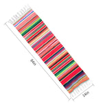 table runner mexicain festif multicolore franges decoration noel mariage rouge rose vert bleu jaune