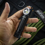 lampe frontale led rechargeable usb ipx7 noire camping randonnée 5000k 6500k