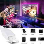 ruban led rgb flexible usb telecommande éclairage d'ambiance salon moderne adhésif noir