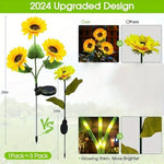 fleur artificielle solaire jaune moderne décoration extérieure pelouse lumineuse led piquet métallique fixe