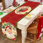 table noël chemin rouge blanche doré père noël flocons merry christmas festive