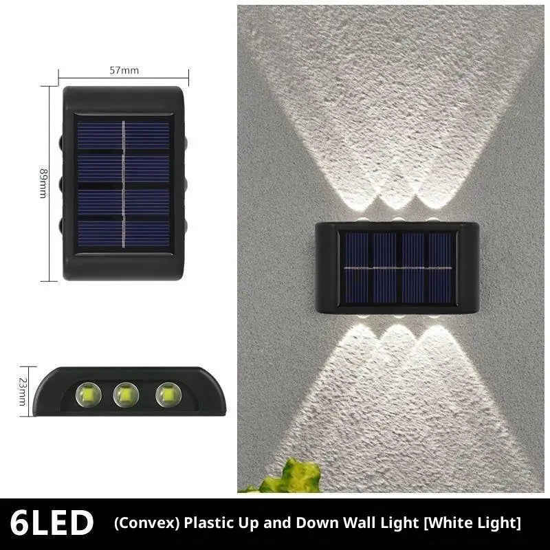 lampe murale solaire noire moderne panneau solaire blanc led extérieure jardin paysage
