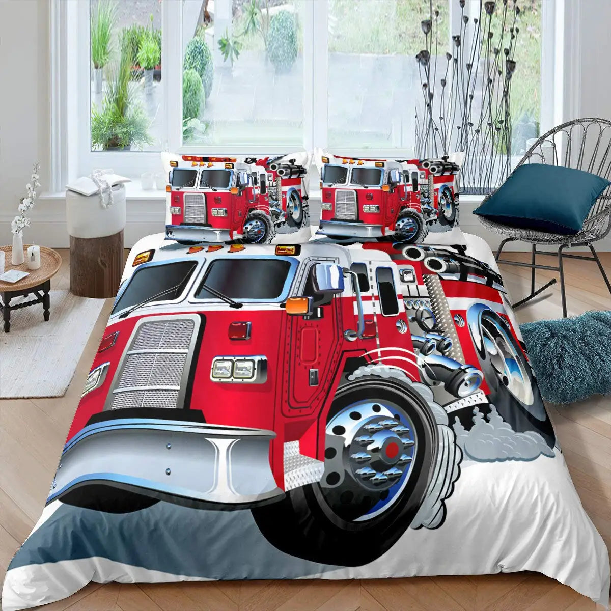 Literie enfant pompier personnalisable Ombre Interieur