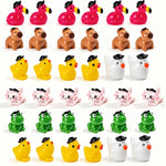 lot mini figurines animaux résine capybara grenouille axolotl flamant rose canard décoration maison jardin