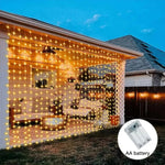 rideau lumineux led blanc chaud 600cm 300cm clips decoration noel moderne