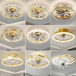 ventilateur or blanc moderne télécommande led transparent 50cm certification ul vde rohs