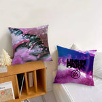 taie d'oreiller moderne motif abstrait noir violet rose bleu polyester coton décoratif canapé salon
