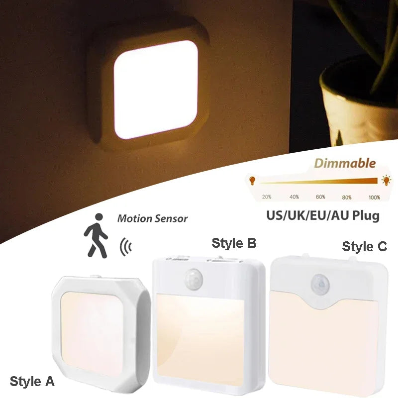 lampe nuit capteur mouvement blanc moderne adhésif ajustable auto toujours allumé
