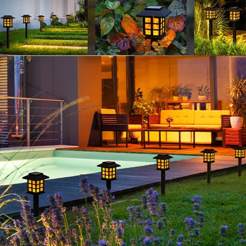 lampe solaire étanche extérieure noire moderne transparente piquet 9cm 36cm led jardin