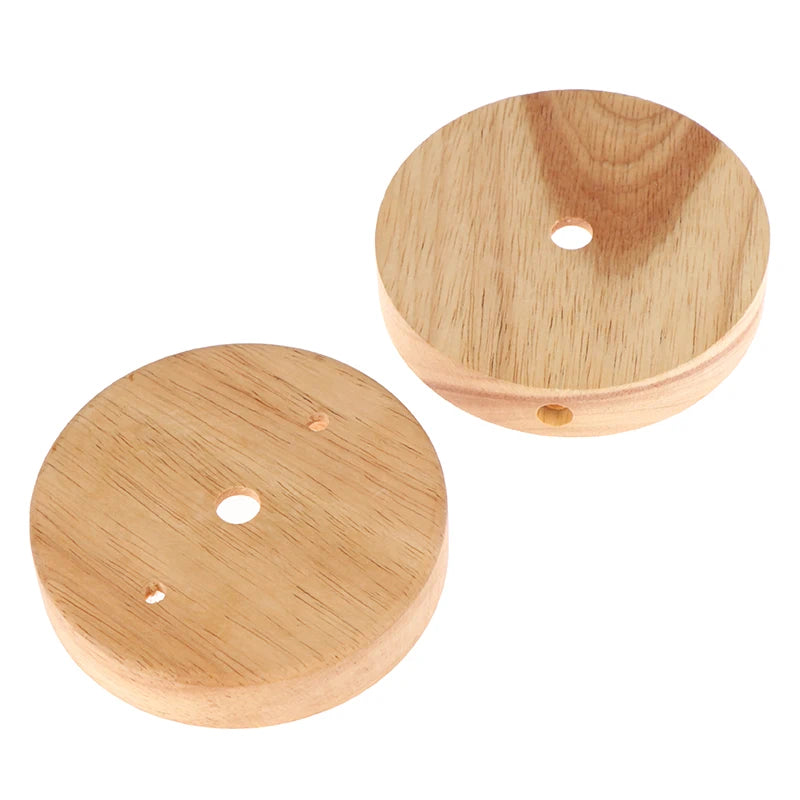 disques bois naturel clair marron simple rustique vis boulons écrous plaque métal fixations suspension