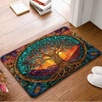 tapis sol antidérapant celtique feuilles racines extérieur intérieur porte texture bois scandinave rustique