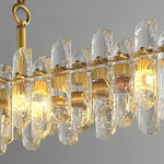 lampe suspendue cristal or moderne élégante chaînes brillants transparents chambre restaurant cuisine