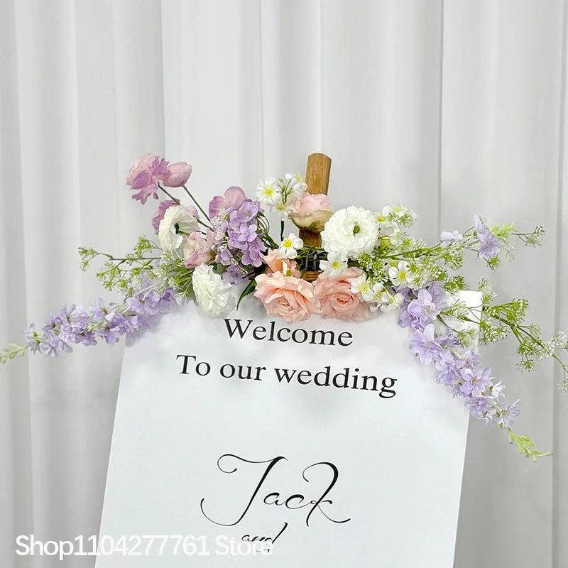 bouquet fleurs artificielles mixtes modernes mariage anniversaire extérieur rose blanc bleu jaune violet orange