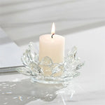 support bougie moderne transparent fleur lotus multicolore rose marron violet élégant décoration intérieure bougies