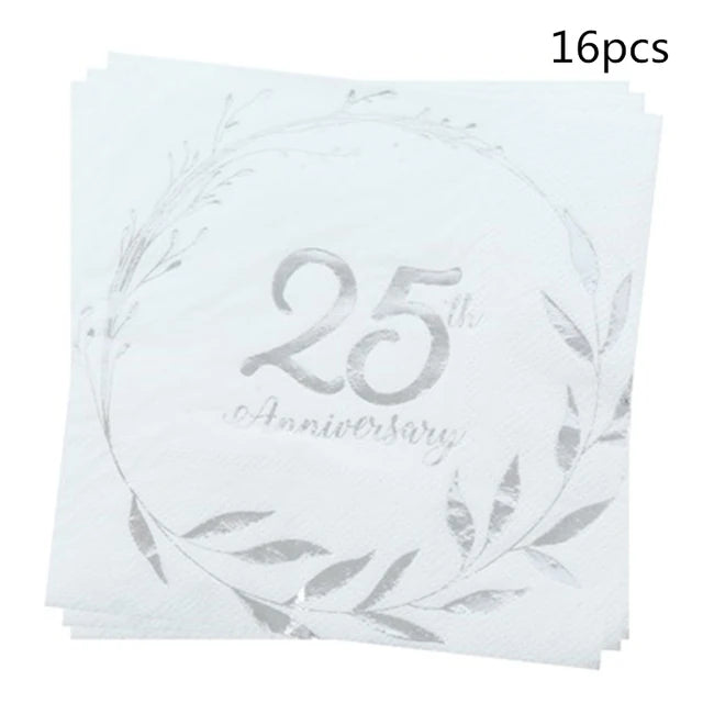 assiettes jetables dorées festives 8pcs anniversaire guirlandes feuilles textes classiques blancs
