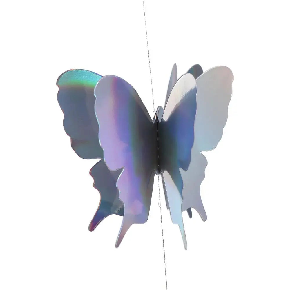 décoration fête papillons argent rose bleu or noir iridescente guirlande fleurs artificielles nouvelle année