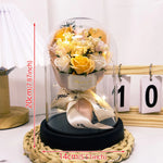 bouquet roses stabilisées cloche verre noir rose bleu violet romantiqueintérieur decorationévénement mariage