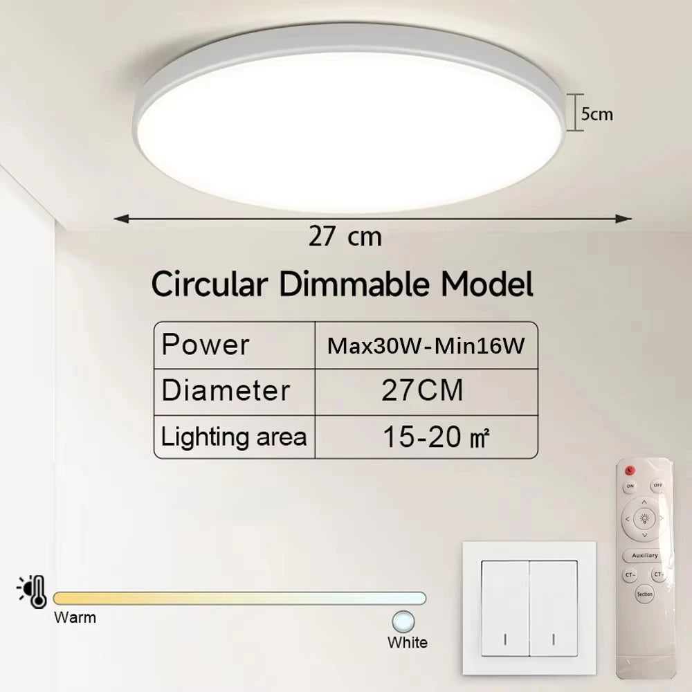 lampe led moderne télécommande fonction mémoire 2700 6500k noir blanc