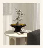 plateau pliable fibre végétale blanc vert rose marron rayures horizontales moderne multifonctionnels cosmétiques aromathérapie