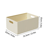boîtes rangement pliables plastique moderne beige poignées boucles ridées stockage multifonctionnel