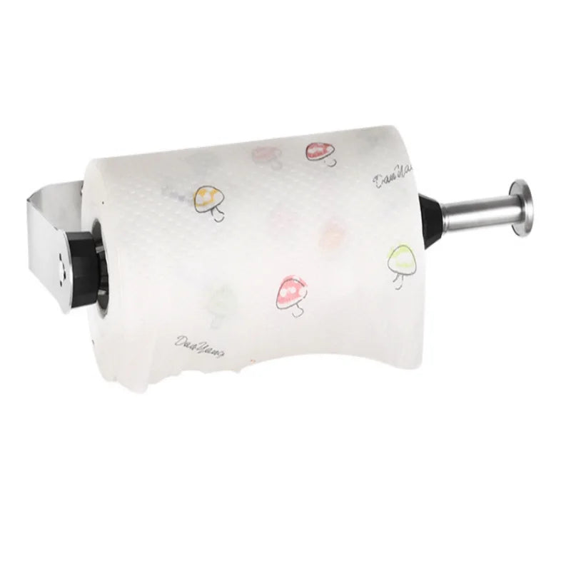 porte rouleau essuie tout argenté moderne fixation murale sans perçage multiple tiges salle bain