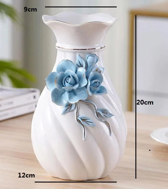 vase porcelaine céramique fleurs relief blanc classique moderne décoration table