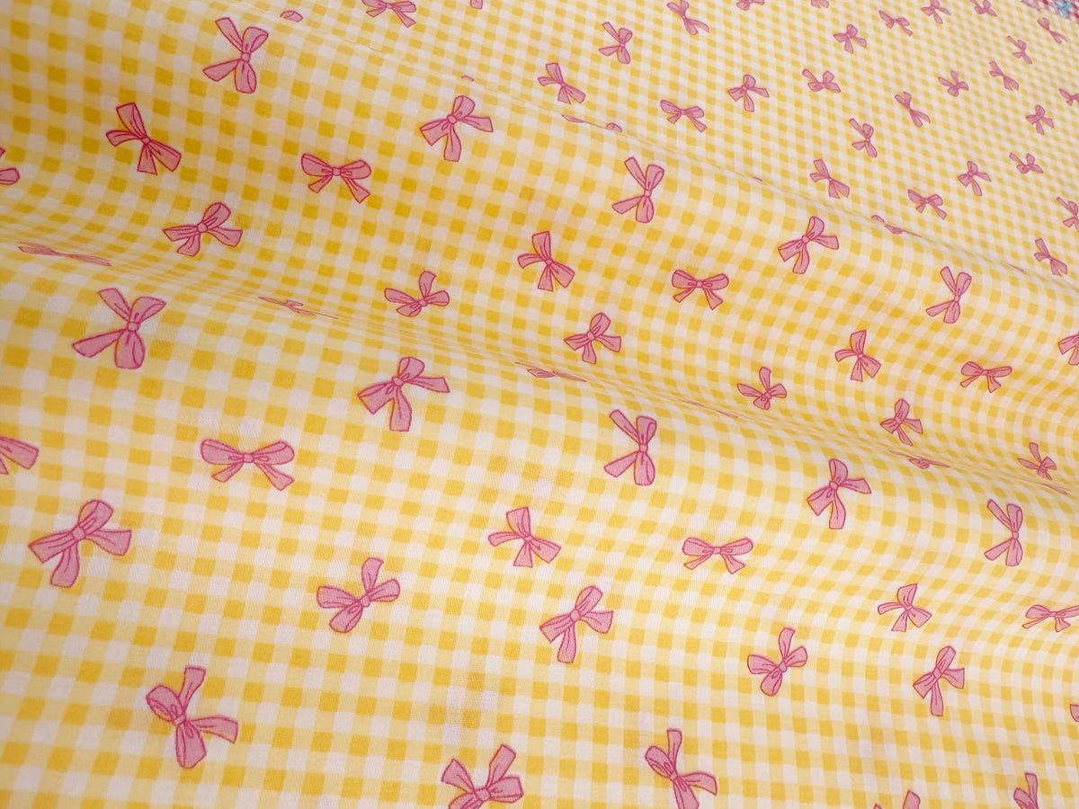 tissu popeline coton biodegradable 160x50cm moderne rayures diagonales points nœuds blanc bleu rose vert