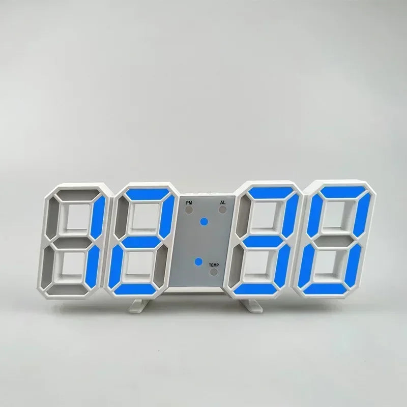 horloge digitale led moderne réveil affichage semaine calendrier blanc gris rouge vert bleu noir