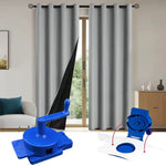 outil fixation rideaux bleu pratique outil bricolage accessoire couture trous rideau gris