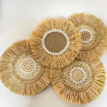 décoration murale bohème circulaire fringée coquillages suspendue artisanale naturelle chambre