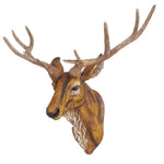 décoration murale tête cerf résine marron rustique salon maison fourrure bois texture farmhouse lodge