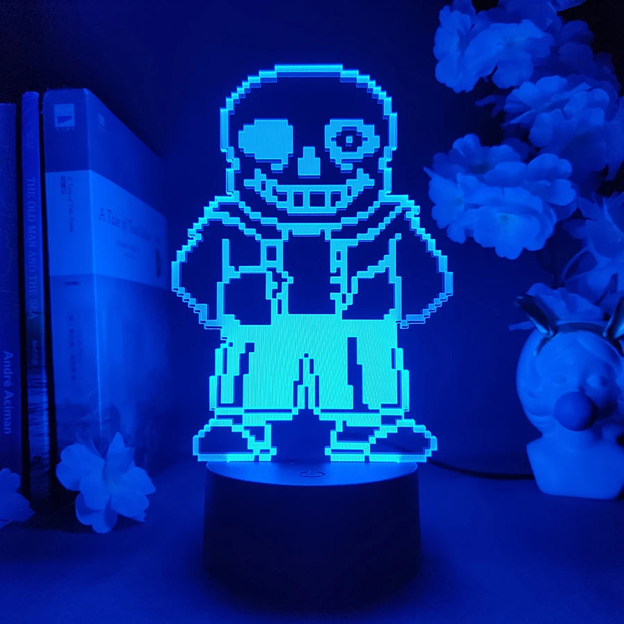 lampe led pixel art rouge vert bleu blanc anniversaire enfant veilleuse sans led rgb