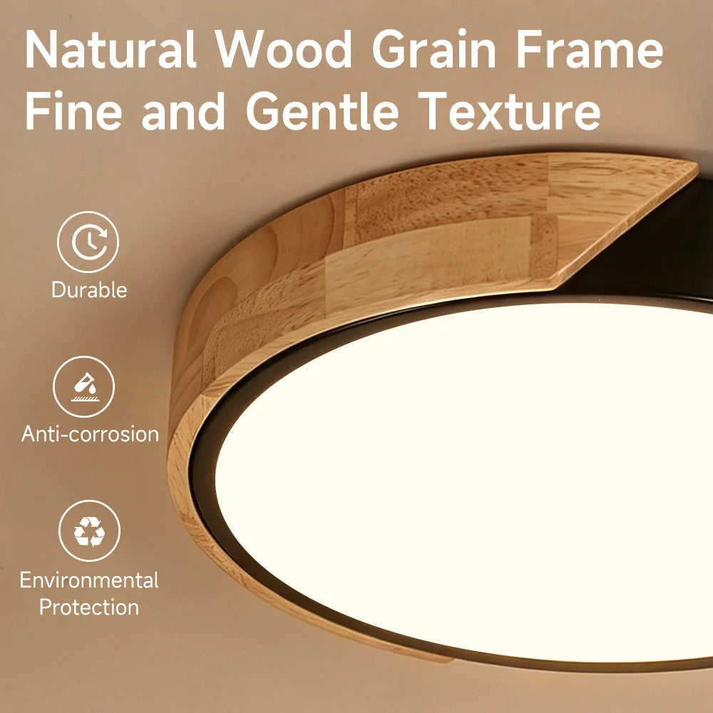 lampe led moderne minimaliste noir bois naturel éclairage intérieur salon chambre cuisine