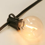 guirlande lumineuse led g40 extérieure transparente jaune doré sphères verre filament blanc vintage clips