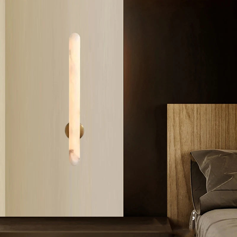 lampe murale moderne marbre blanc interrupteur câbles 4000K 3000K cuisine chambre entrée