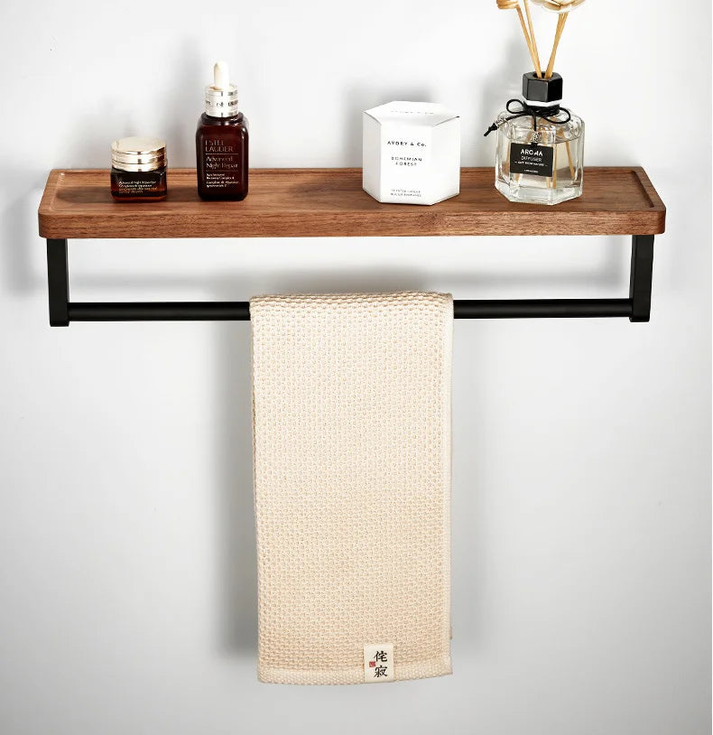 étagère murale bois métal industriel vis fixations serviette boîte bouteilles bijou