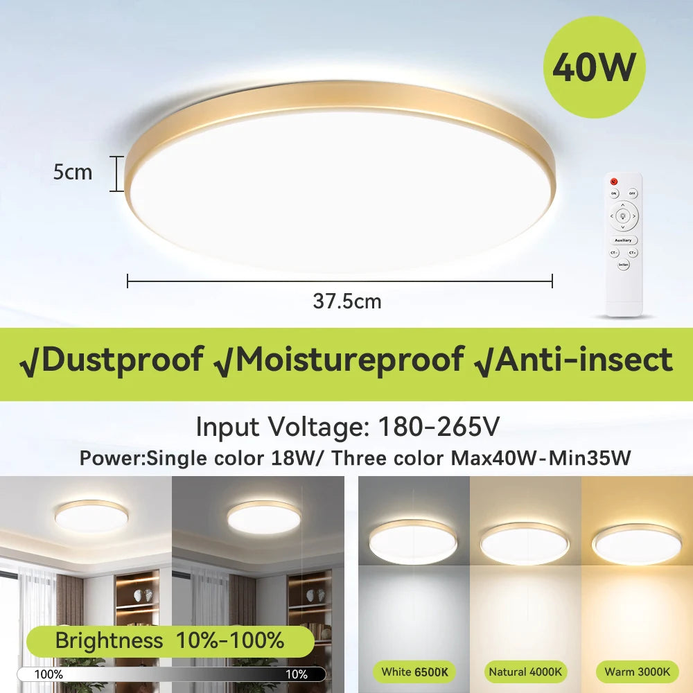 plafonnier intelligent led blanc noir télécommande rgbcw éclairage moderne