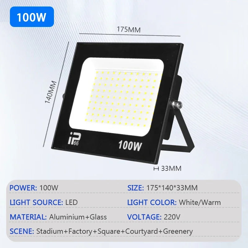 projecteur led extérieur ip66 10w 20w 30w 50w 100w 150w 200w noir moderne