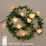 décoration mariage rose guirlande lumineuse fleurs artificielles romantiqueintérieur chambre salon