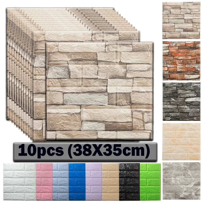 panneaux decoratifs adhesifs texture pierre moderne beige gris rose vert bleu noir résistants humidité